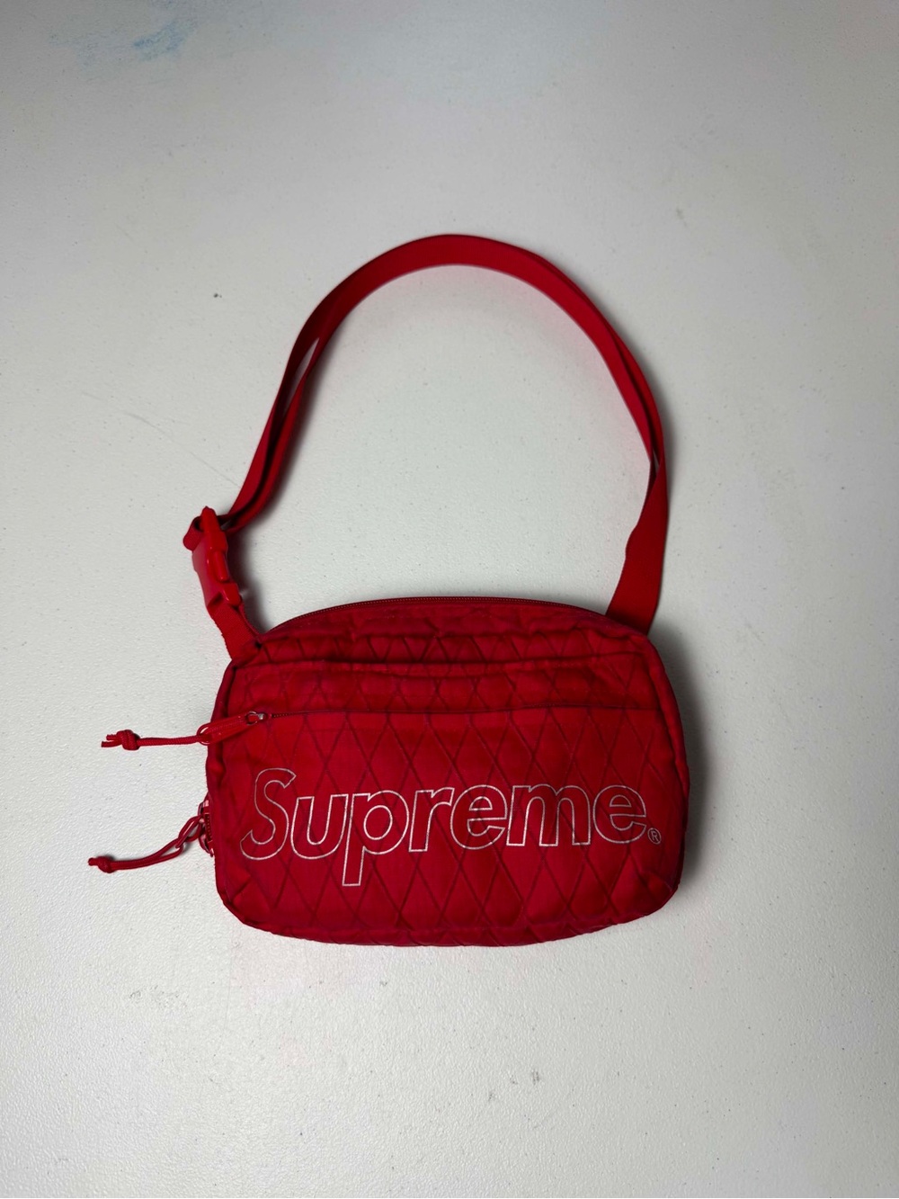 Supreme Shoulder Bag Red FW18 Dimension Polyant Crossbody Pouch Sling Pack dirty